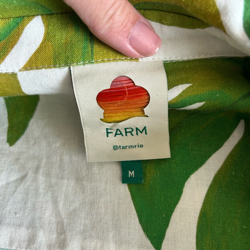 FARM Rio White Monstera Romper with Green & Yellow Leaf Print - Picture 4 of 5